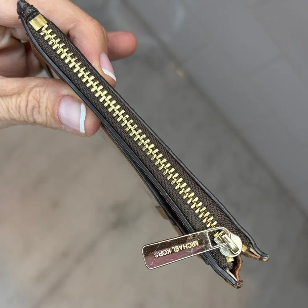 Michael Kors Wristlet Wallet Keychain Signature Logo MK Card Holder Key Chain